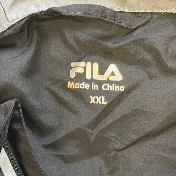 Fila Mens Windbreaker Size XXL, Black/Silver - Picture 3 of 4